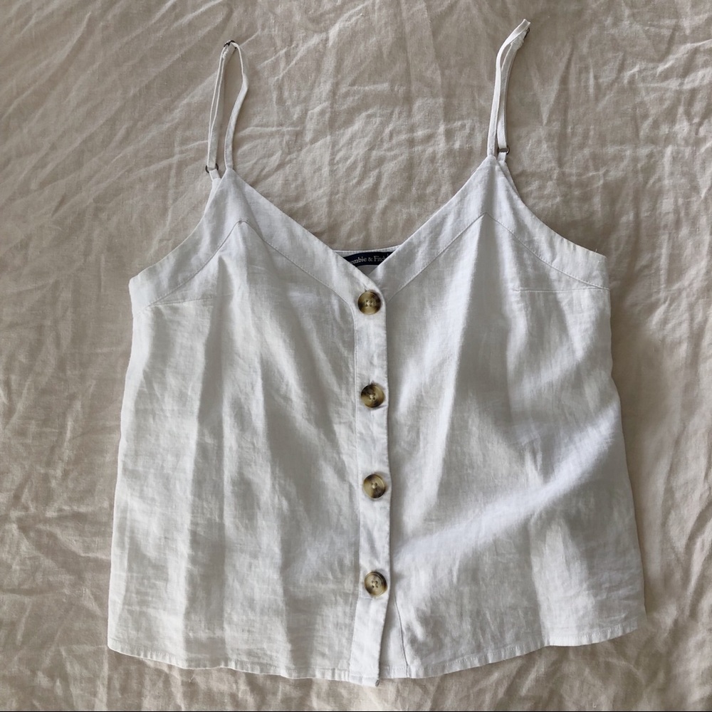 Linen button down tank
